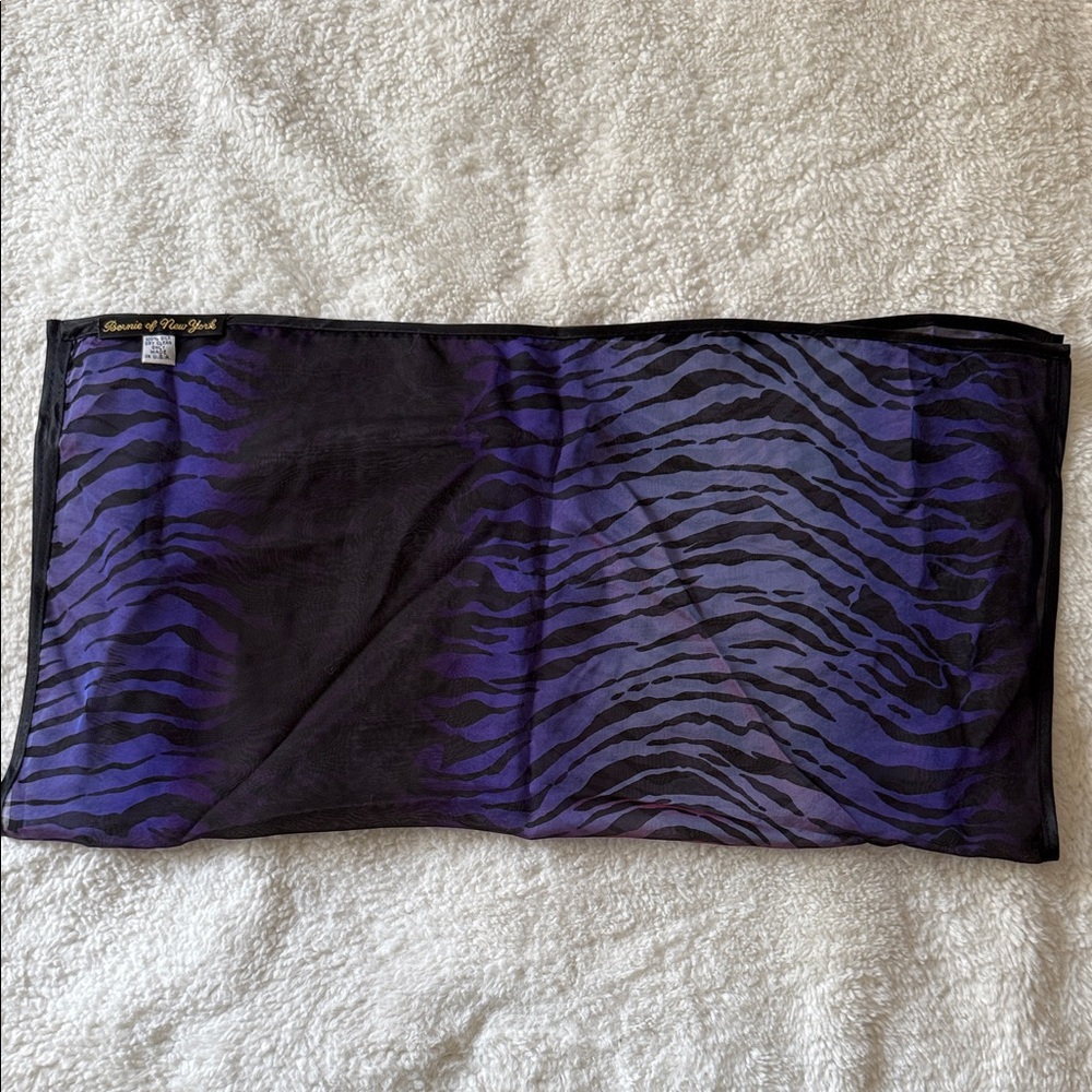Bernie of New York Purple and Black Zebra Scarf - Picture 3 of 3